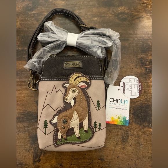 Chala Handbags - Chala Ivory Creme Billy Goat Crossbody Phone Card Purse Adjustable Strap Ivory